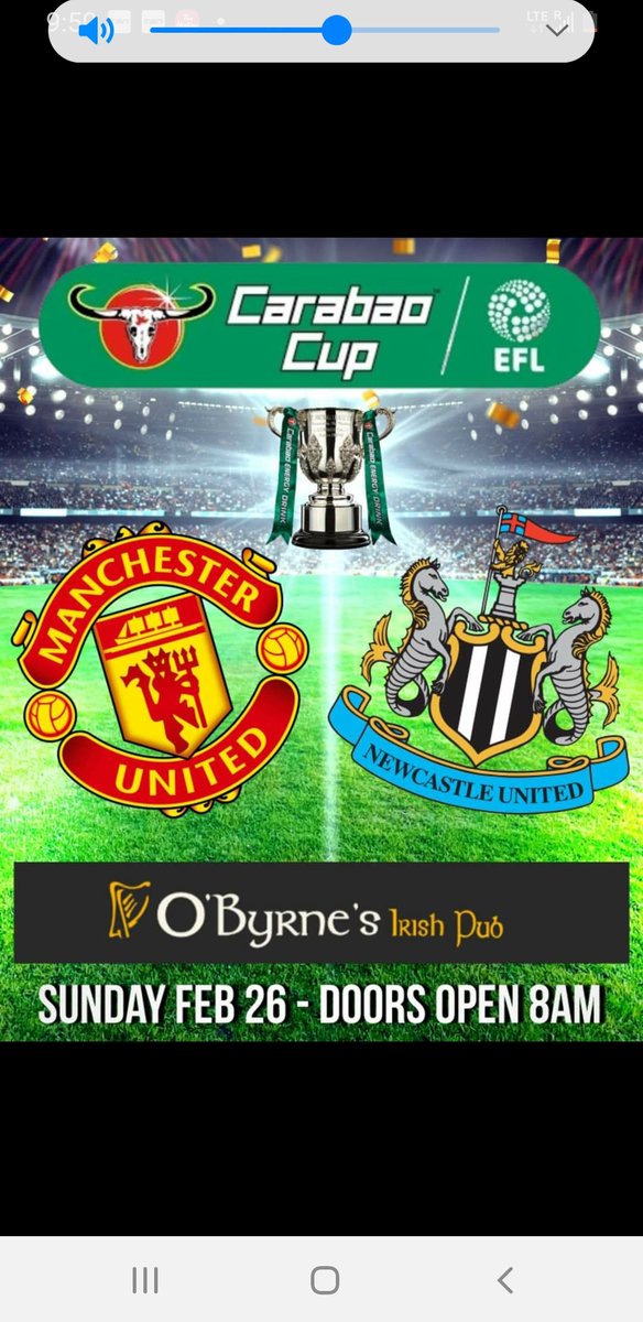EdmontoonYEG's tweet photo. If you're in Edmonton, come watch the League Cup final @OByrnesIrishPub this Sunday. Doors will be open at 8 for the Six Nations rugby. Game starts at 9:30. Come cheer on the lads! Hopefully this is the first of many cup finals to come! #nufc #HWTL #yeg https://t.co/6FfAgMcK6h