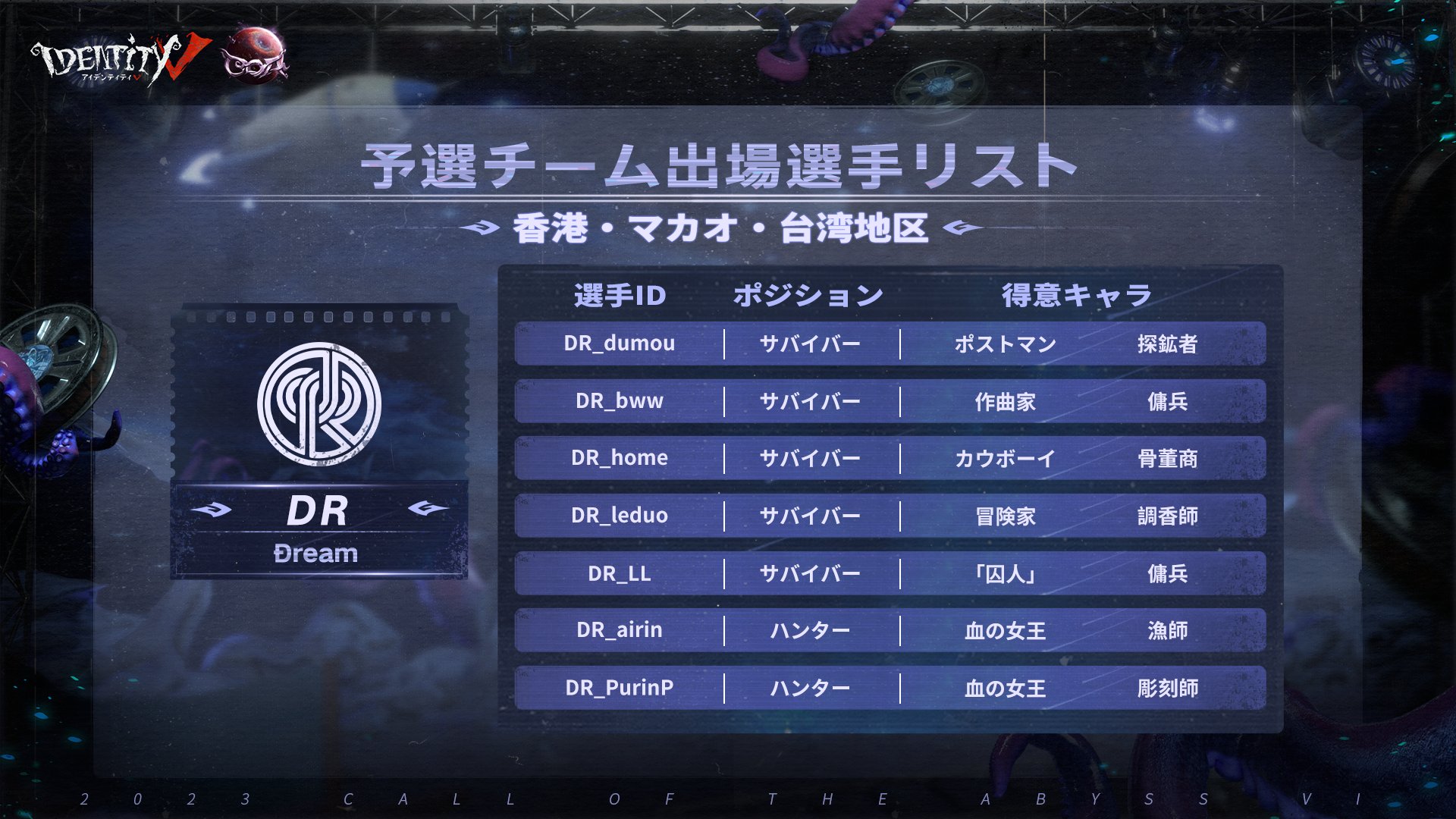 第五人格 Identity V 京都コラボ 特典ポストカード 占い師