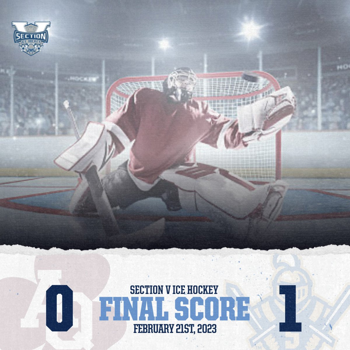 Pittsford vs. Victor, Class A Final at 1pm on February 26th. 

Churchville-Chili vs. Webster Schroeder Class B Final 4pm, February 26th.

Both games will be at Wegmans Ice Arena on the Campus of SUNY Brockport and will require you to purchase a digital ticket! 

#sectionvhockey