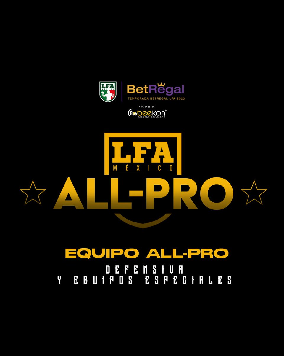 LFA_Mex's tweet photo. #AficiónLFA #GalaLFA

Ellos son la defensiva All-Pro de la LFA 2022. 

Jugadores fuertes en la línea defensiva, linebackers con gran lectura de juego y fortaleza, además de DBs ágiles y veloces que siempre buscan quedarse con el balón. 

#SigueLaLFA #LFA2023 #MásLFA https://t.co/UbYcKYiN7v
