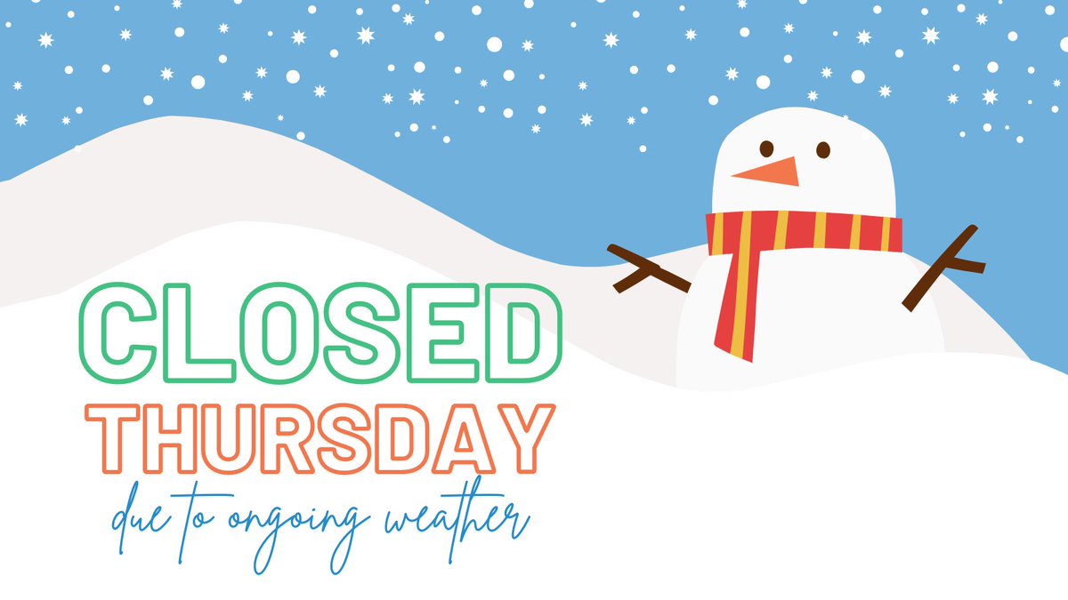 KaufmanCenterMI's tweet photo. Due to ongoing inclement weather, we will follow West Bloomfield Schools and be closed again tomorrow (Thursday, February 23). Thanks for your understanding. https://t.co/l2njjAlDDO