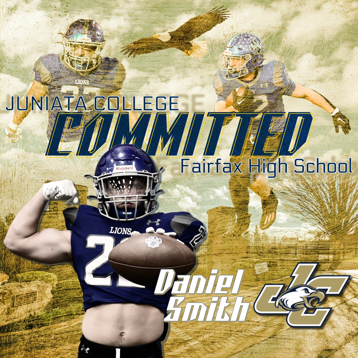 Daniel Smith (@danielsmith_rb) on Twitter photo Thank you to my friends, teammates, family and especially all the Fairfax coaches who've helped me get this far and make this decision! It always felt like home. I'm proud to announce my commitment to <a href="/JuniataFootball/">Juniata College Football</a> !
#COMMITTED #GoEagles
@CoachOLTread
<a href="/LucPolglaze/">Coach Luc Polglaze</a> Thank you to my friends, teammates, family and especially all the Fairfax coaches who've helped me get this far and make this decision! It always felt like home. I'm proud to announce my commitment to <a href="/JuniataFootball/">Juniata College Football</a> !
#COMMITTED #GoEagles
@CoachOLTread
<a href="/LucPolglaze/">Coach Luc Polglaze</a>