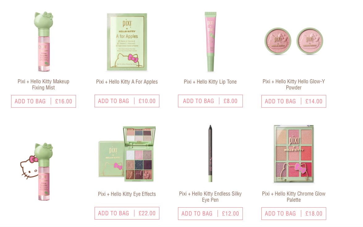the @PIXIBeauty Hello Kitty collection is out in the UK and I am just dying guys I need every single item, it is so so so cute I want to have it and look at it and use it every day pls help sanrio