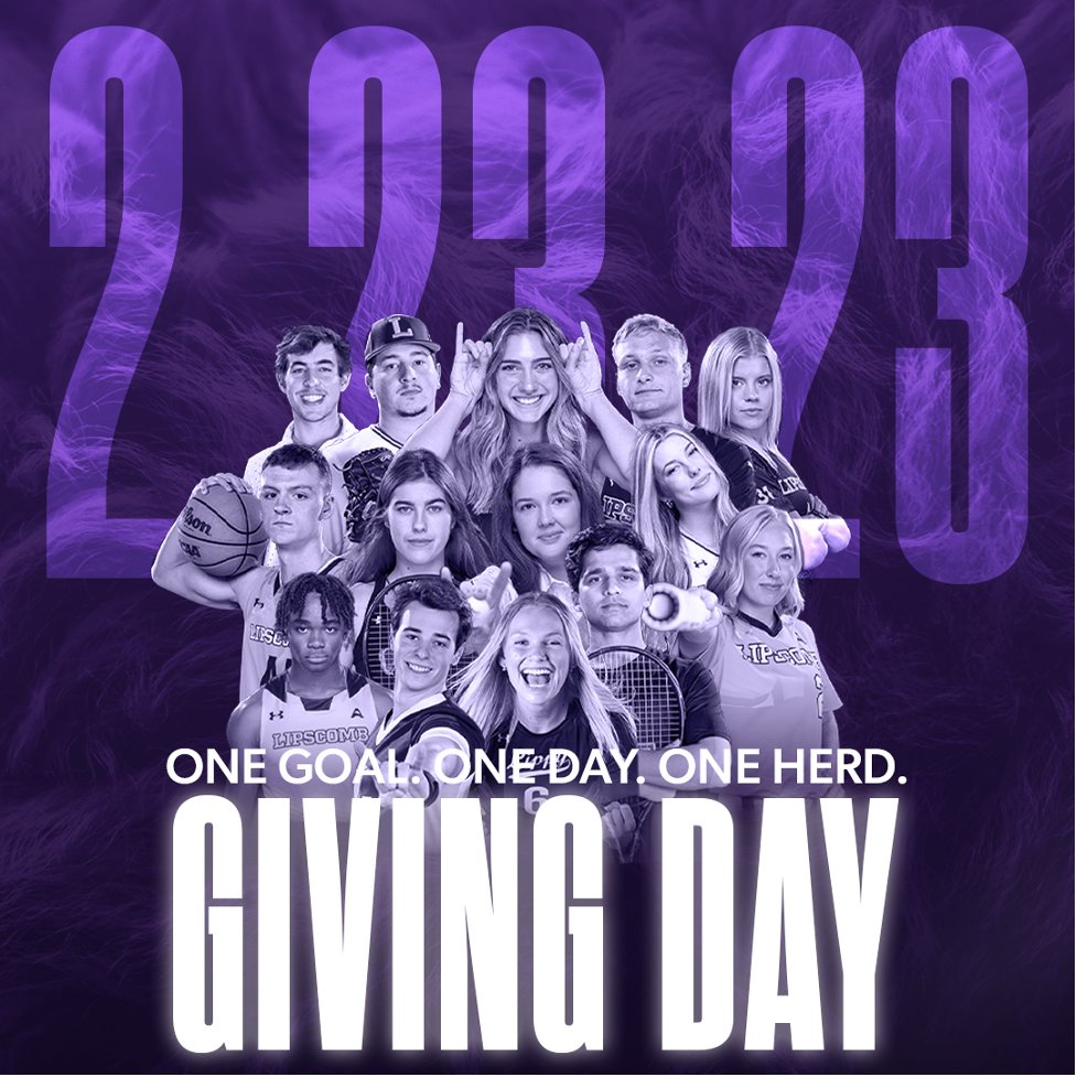 Lipscomb University's annual Day of Giving is today and we need your help in ANY amount! Today only, visit the link &amp; join us in reaching our goal and improving our student-athlete experience!!

🔗: bit.ly/41lswQv

#IntoTheStorm ⛈️| #HornsUp 🤘
