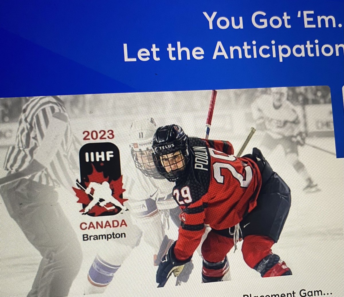 EloraPowell3's tweet photo. Super excited to have bought my tickets to the women’s hockey championships #womenshockey #iihf #hockeycanada let’s bring home another gold! https://t.co/0CVlN7PAZk