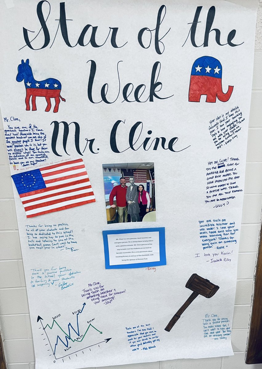 TheKevinMCline's tweet photo. After 18 years one indisputable truth- nothing beats a kind word from a student. Thank you to @kinley_lapierre and all of these lovely students for these very touching kind words! They, and y’all, mean more than you know. https://t.co/CjkoyKcAmp