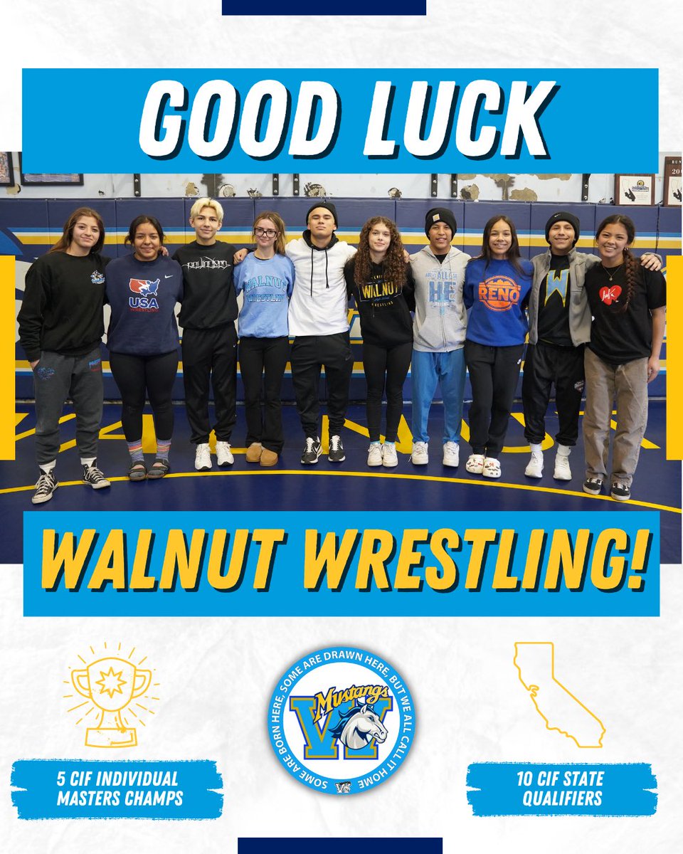 RyanJMaine's tweet photo. 10 Mustangs Qualify for State‼️
These amazing student athletes arrived in Bakersfield today to compete at the California State Championships.
Wishing them the best of luck as they battle to get on that prestigious state podium!
#WalnutPride | @WVUSD_Tweet https://t.co/nkjfUQdEsD