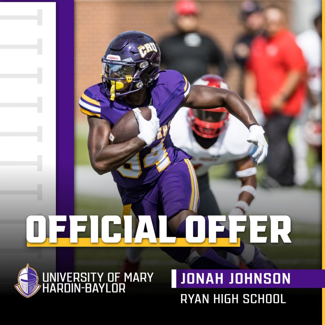 Blessed to receive an offer from Mary Hardin Baylor ! <a href="/CoachPadron/">Andy Padron</a> <a href="/DRR_Recruiting/">Denton Ryan FB Recruiting</a>