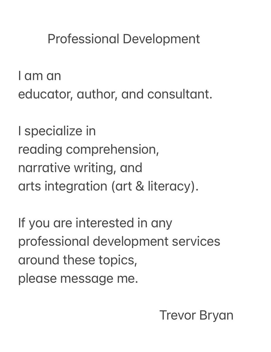Would love to connect with some districts looking to explore some new ideas regarding reading comprehension, narrative writing and arts integration.Reach out and let’s talk