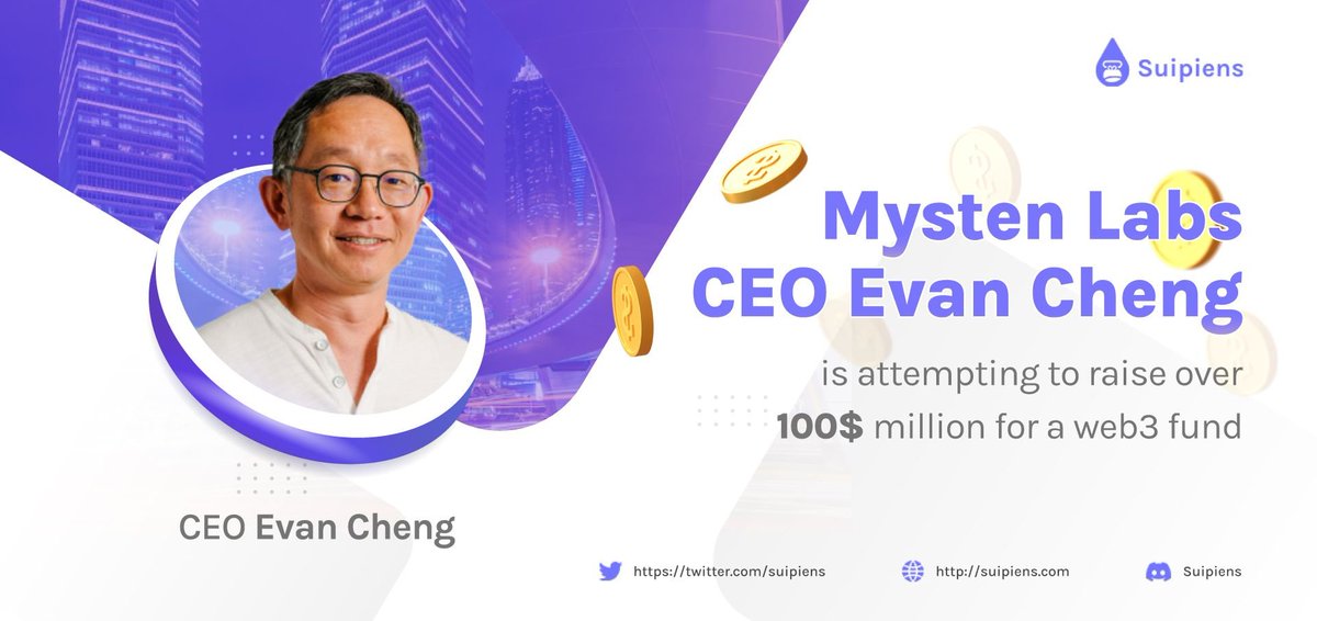 suipiens's tweet photo. 🚨Exciting news for the web3 community!
Evan Cheng, CEO, and co-founder of Mysten Labs and Sui Blockchain, is reportedly raising funds for a venture fund that will focus on investing in the future of web3.
👉Detail here: https://t.co/8LpEhZXTGr
#Suipiens #Mystenlab #Sui https://t.co/4R3qFThNns