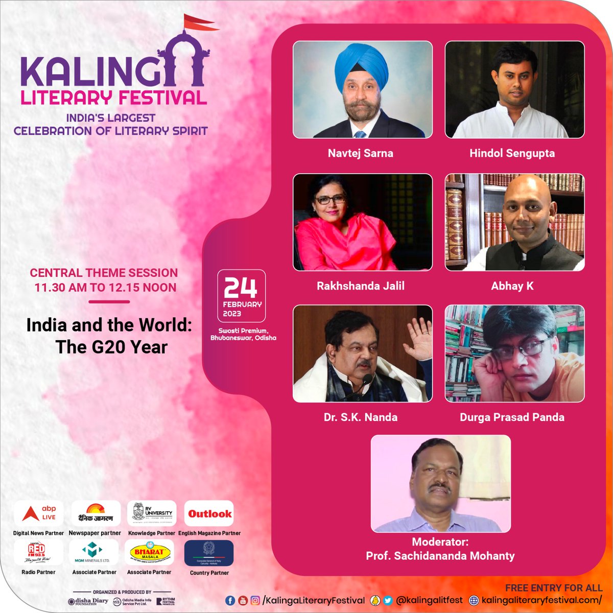 kalingalitfest's tweet photo. #9thKalingaLitFest - Session Announcement π
Catch speakers @NavtejSarna, @hindolsengupta, @RakhshandaJalil, @theabhayk, @puri56sknanda, & @DurgaPr16379122 speaking on our #CentralTheme: "India and the World: The G20 Year".
#KalingaLitFest
#Bhubaneswar #Odisha https://t.co/vRUEYEadJs