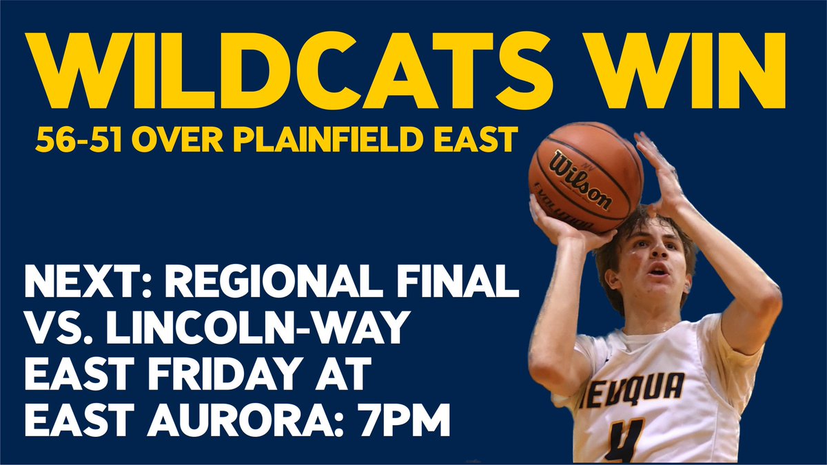 With the victory tonight, <a href="/NVHS_Basketball/">Neuqua Basketball</a> heads to the Regional Finals Friday at East Aurora vs. Lincoln-Way East: 7pm