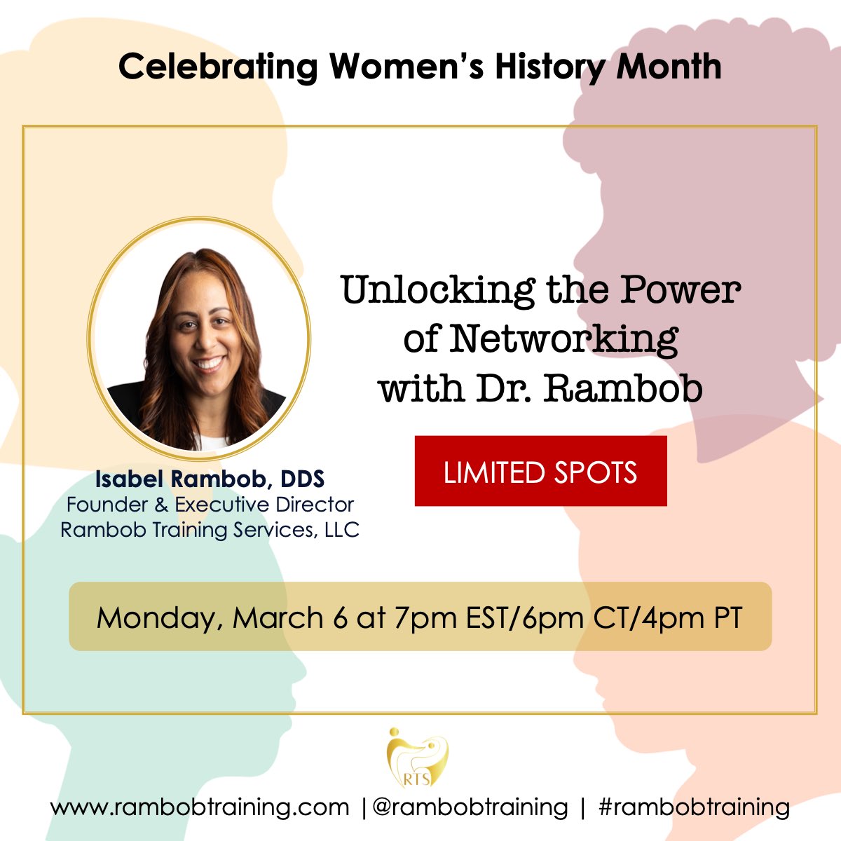 To celebrate #WomenHistoryMonth we will be offering a complimentary 40-minute #onlineworkshop to help #womendentists unlock the power of #networking ➡️ To register: bit.ly/WHMnet