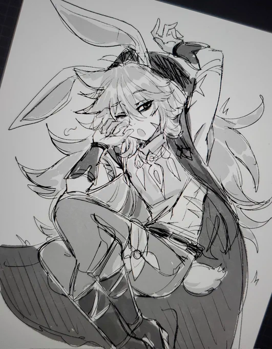 Drawing bunny razor on twitch rn!!! :) come say hiiiii ❤️ https://t.co/DvYmUhYJzs 