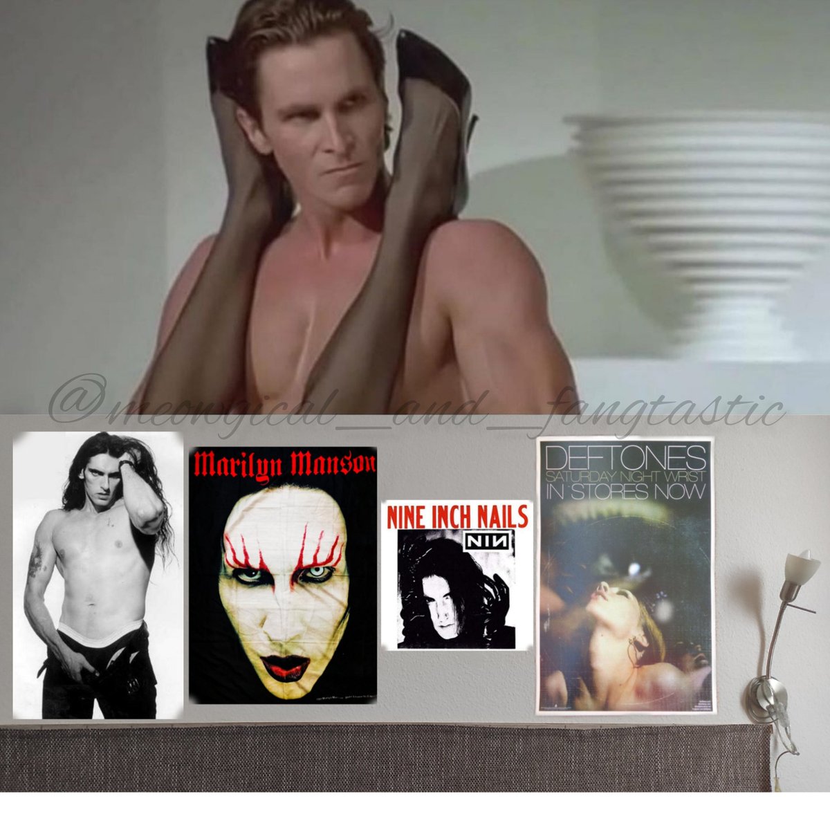 Deadbutdelicio6's tweet photo. My own meme 😹🤭 #kinkymemes #ownmeme #AmericanPsycho #PeterSteele #TypeONegative #MarilynManson #NineInchNails #deftones https://t.co/WbxHOpHiMw