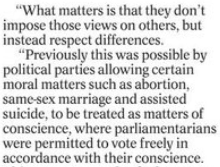 Okay, I’m going to say this one more time, because for some reason it’s still confusing people. The only way to manifest a ‘personal’ belief that marriage is between a man and a woman that does not impose that belief onto others is to personally not marry someone of the same sex.