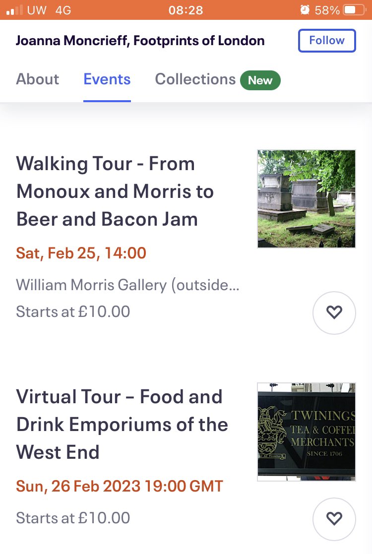 At a loose end this weekend? Join me on my popular ‘From Monoux and Morris to Beer and Bacon Jam’ #Walthamstow walk on Saturday afternoon or virtually on Sunday night to hear about the history of some of the West End’s best food and drink emporiums eventbrite.co.uk/o/joanna-moncr…