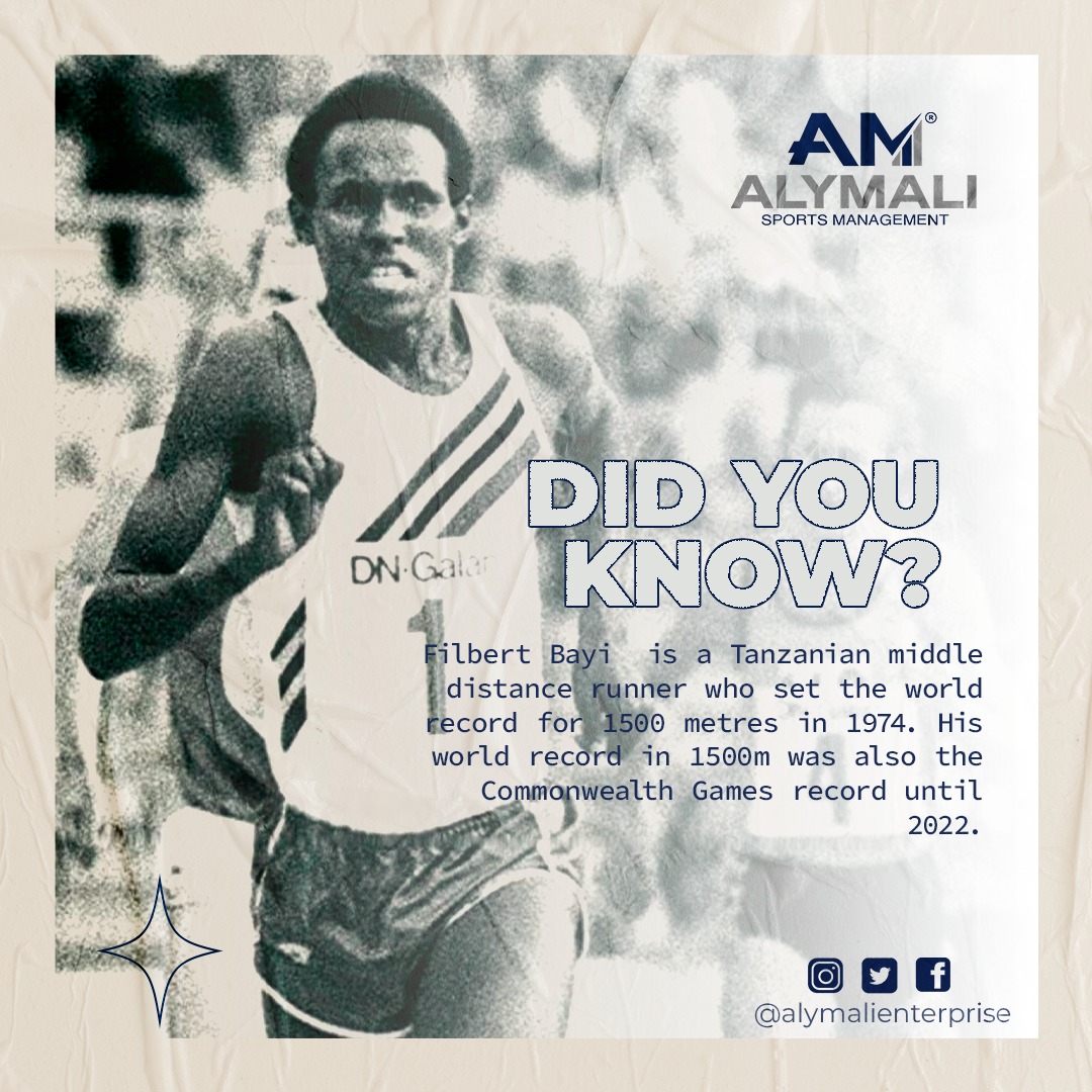 #TBT
Looking back at the Christchurch 1974 Commonwealth Games, we remember <a href="/BayiSanka/">Filbert Bayi Sanka</a> with the  jaw dropping 1500m performance where he revolutionized the race forever. His 1500m Commonwealth record, is an incredible four decades on till 2022! What an iconic Legend🫡