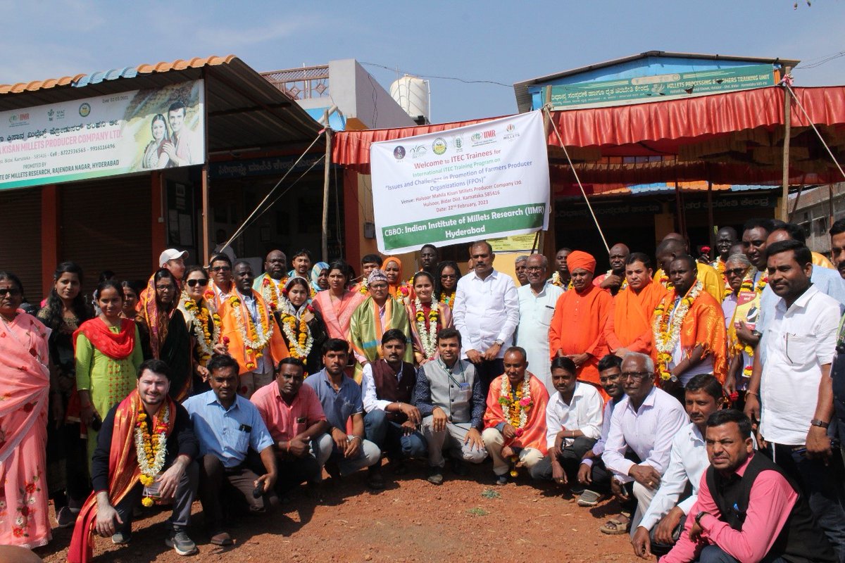 Icariimrfponest's tweet photo. INDIA welcomes the World..!
On 22 February 2023, As a part of International ITEC training program on "Issues and Challenges in the Promotion of FPOs" 27 delegates from different countries visited Hulsoor Millets FPO  &amp; Gram Vishwas FPOs of Bidar district of Karnataka. 
@sfacindia https://t.co/NSMTPHN3EZ