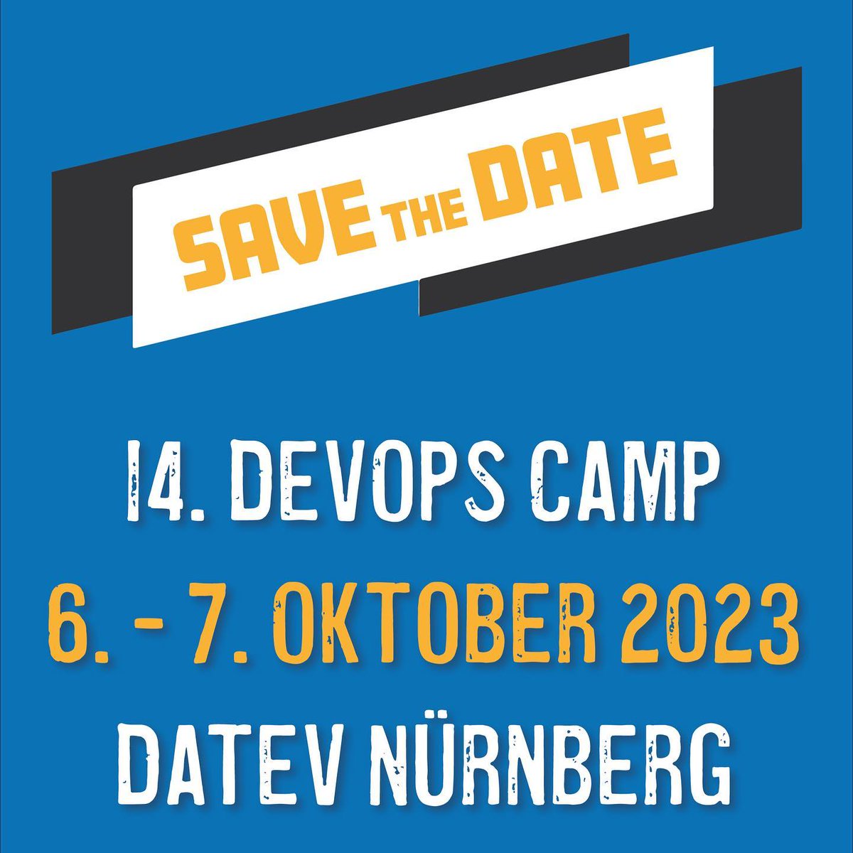 Am 6. - 7. Oktober geht‘s weiter mit der 14. Ausgabe des DevOps Camps. Die @DATEV unterstützt uns bereits seit einigen Jahren und stellt diesmal den DATEV IT-Campus als Veranstaltungsort zur Verfügung. 🙏 #dvoc23 #devopscamp #nuernbergdigital #datev