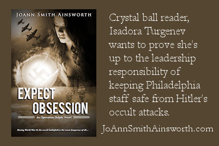 The spy's mission is to steal an ancient book of spells coveted by Hitler, named The Book of Cures, amzn.to/3DKpjix #JoAnnSmithAinsworth #ParanormalSuspense