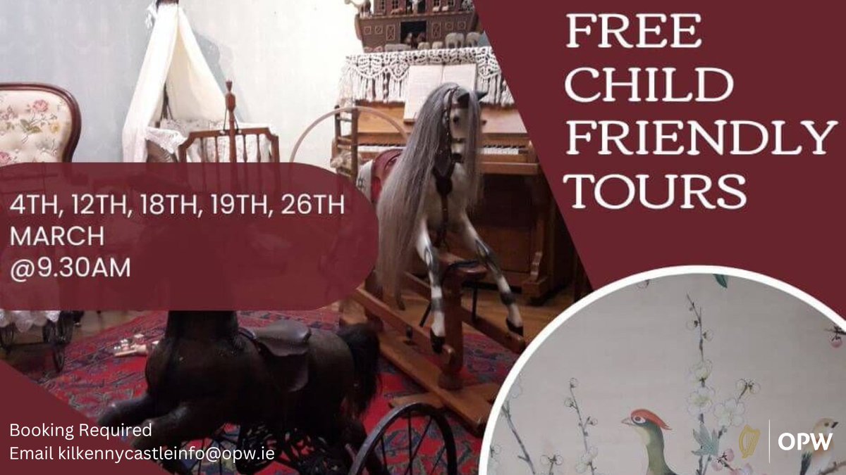 Join @kkcastleOPW this March for their free child-friendly guided tours. Booking is essential, as places are limited.
Email kilkennycastleinfo@opw.ie
#VisitKilkenny #ChildFriendly #GuidedTours
@TourismIreland @opwireland