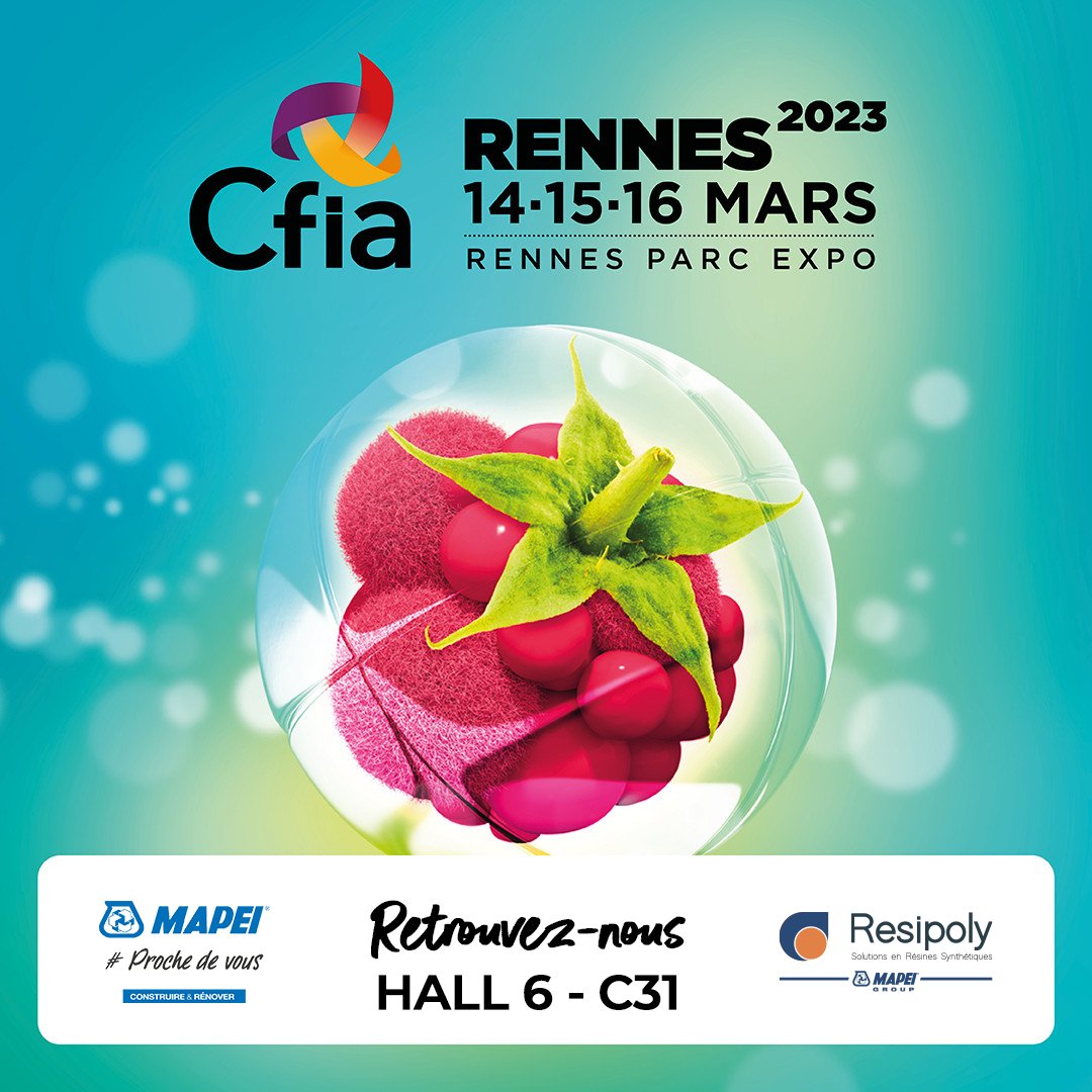 [#Prochedevous]
Notre team vous attend sur le salon <a href="/CFIAexpo/">CFIA Expo</a> du 14 au 16 mars 2023 au Parc des expos de #Rennes : HALL 6 - Allée C - Stand 31. Retrouvez toutes nos solutions en termes de revêtements de sol, de protection ou d’étanchéité à base de résine ! #mapeifrance #resipoly