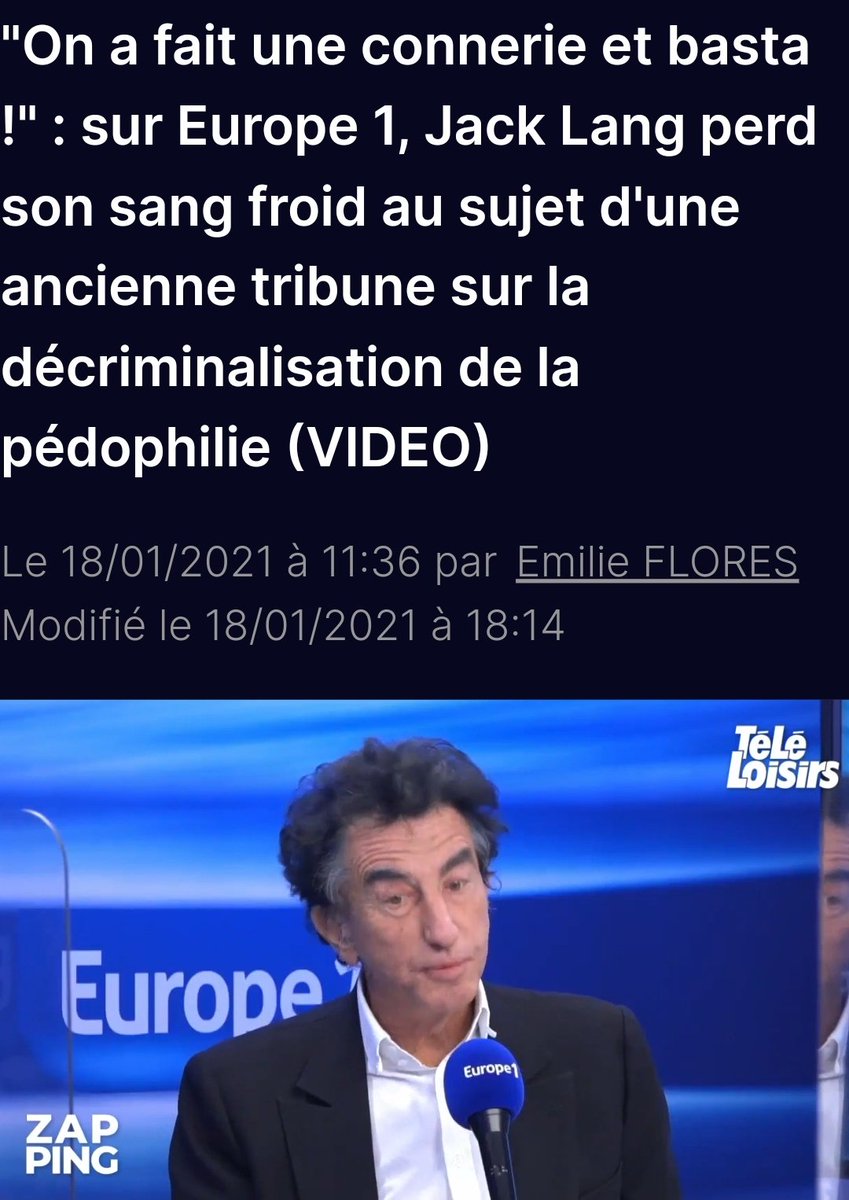 NoPassNoMask's tweet photo. @adewatrigant Jeux de mots, CHOIX de civilisation! Quand #macron invite #jacklang en 🇩🇿 en dépit de faitS &horribles rumeurs (incl. #holeindre) il y a un déni au + haut niveau de l'état donc oui que cela vous plaise ou non 🙈🙉🙊 une forme de NORMALISATION de la #pédocriminalité
#OQTF #LOLA
⤵️ https://t.co/i534vrWi2k