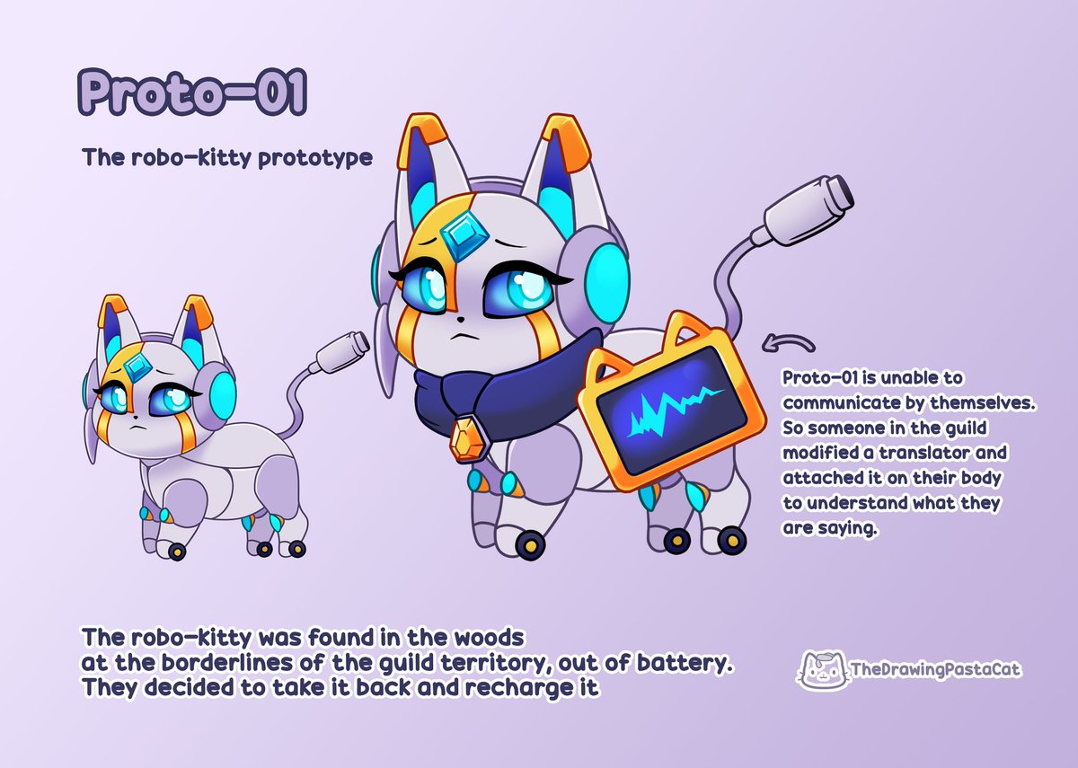 drawingpastacat's tweet photo. 3rd Entry for #designacastlecat9
Proto-01 the robo-kitty prototype!
Such a high-tech gadget abandoned at a random place? Who would do such thing? Who could the owner be? Why was it created in the first place? #castlecats @castle_cats https://t.co/yA61obkpL8