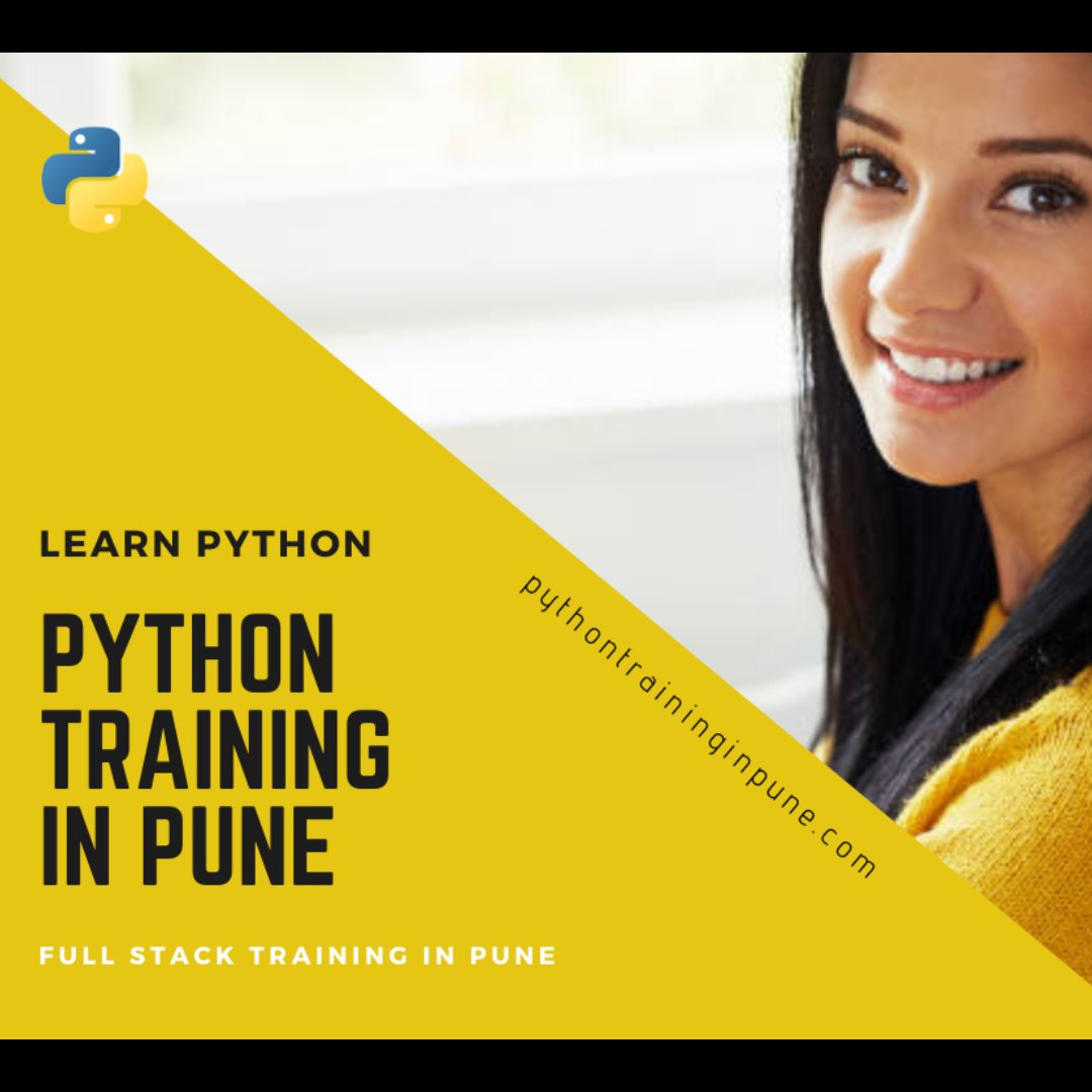PunePython's tweet photo. Python certification training at python training in Pune will make you an expert in #Python and libraries like Pandas, with Live projects with job assistance.

Visit at: https://t.co/KqUQhQqVbc
OR call us on: 7410073340

#Pythondeveloper #pythoncourse #onlinepythontraining https://t.co/ZNoadZWTXt
