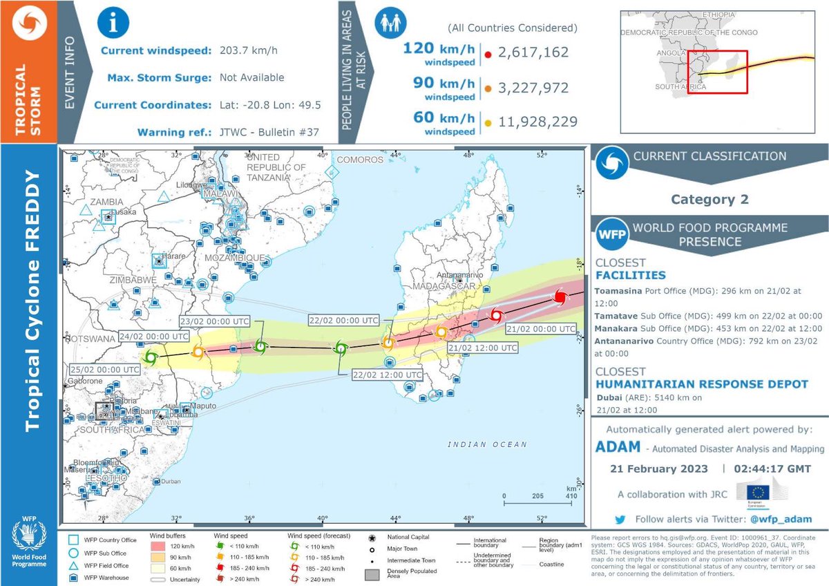 pierrejlucas's tweet image. @UNICEF_Moz @MozambiqueOcha @wfp_mozambique are deploying emergency teams on a coordinated way to support local authorities &amp;amp; #INGD before the landing of 🌀 #Freddy. Anticipatory emergency preparedness actions. Lessons learned 🌀 #Idai. #TogetherToSaveLives 🇺🇳🤝🇲🇿