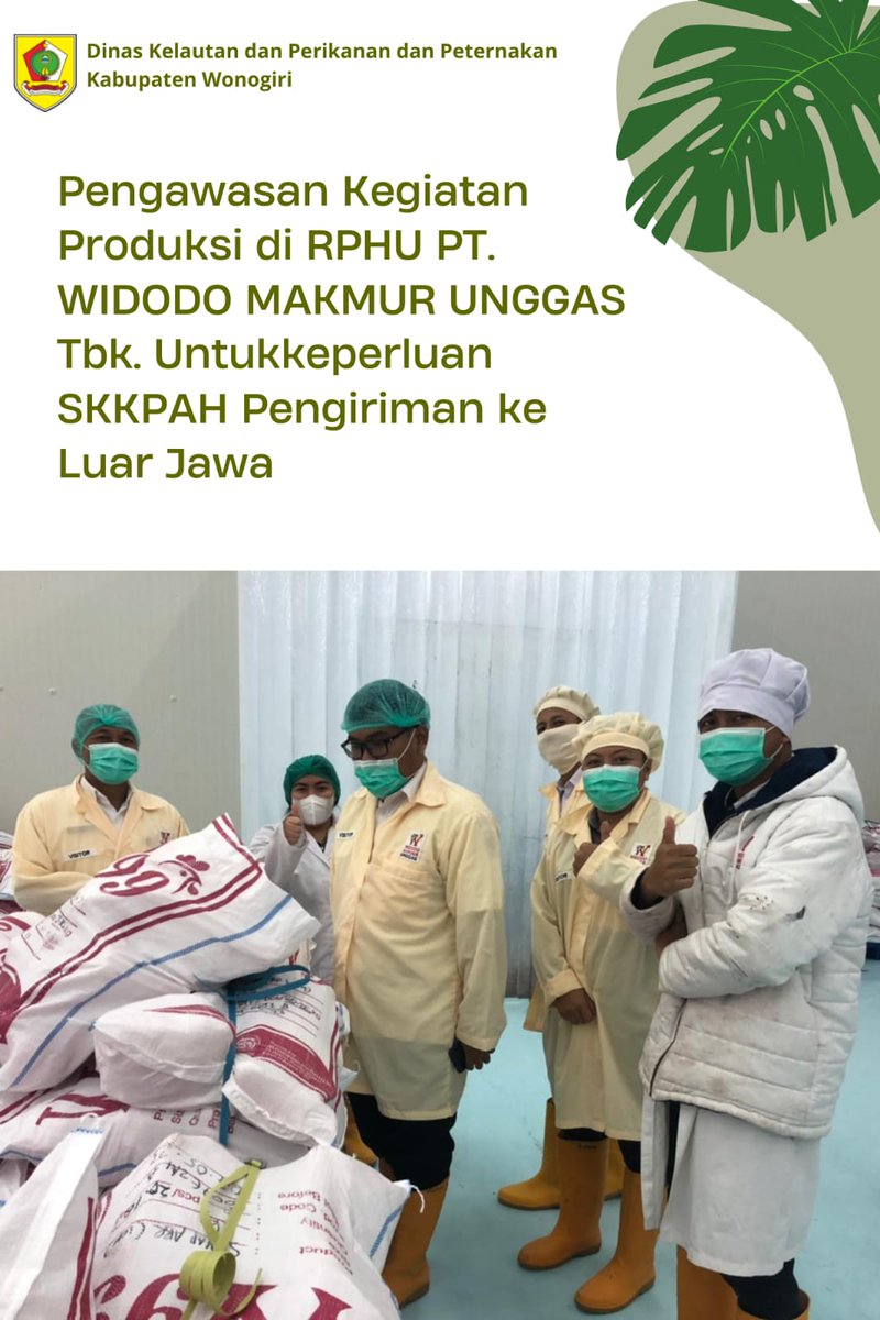 RPH-Unggas PT. Widodo Makmur Unggas Tbk. Sebagai salah satu Palaku Usaha terbesar yang bergerak dibidang penyediaan karkas daging ayam memiliki standar Internasional bersertifikat Nomor Kontrol Veteriner (NKV) level 1 dan sertifikat Jaminan Halal.