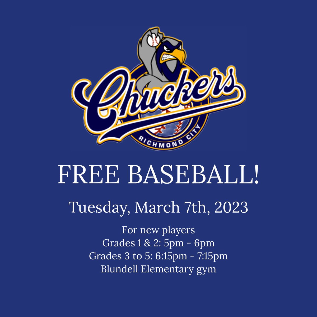 Back by popular demand! RCBA will be hosting another ‘Free Baseball’ event on March 7th at Blundell Elementary.

Register at go.teamsnap.com/forms/360496?f… ⚾️
