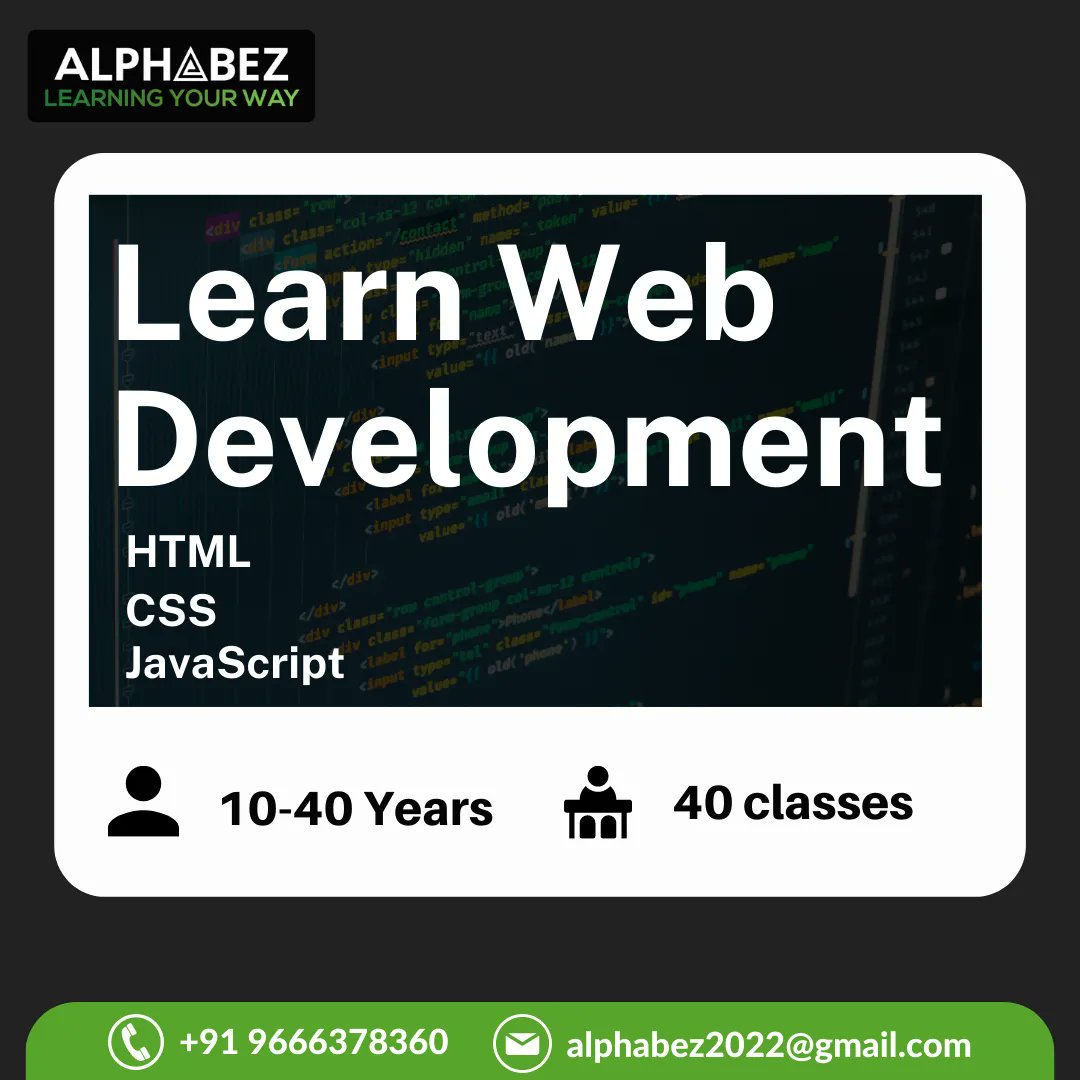 alphabez2022's tweet image. Enroll in Our web development Coding Classes Today" #codingforkids #codingschool #javacoding #pythoncoding #youngcoders #alphabez #alphabezcoding #javascript #degreecollege #backtoschool #webdevelopment #webdesign #learning #course #programming #database #tools #teenage #degree
