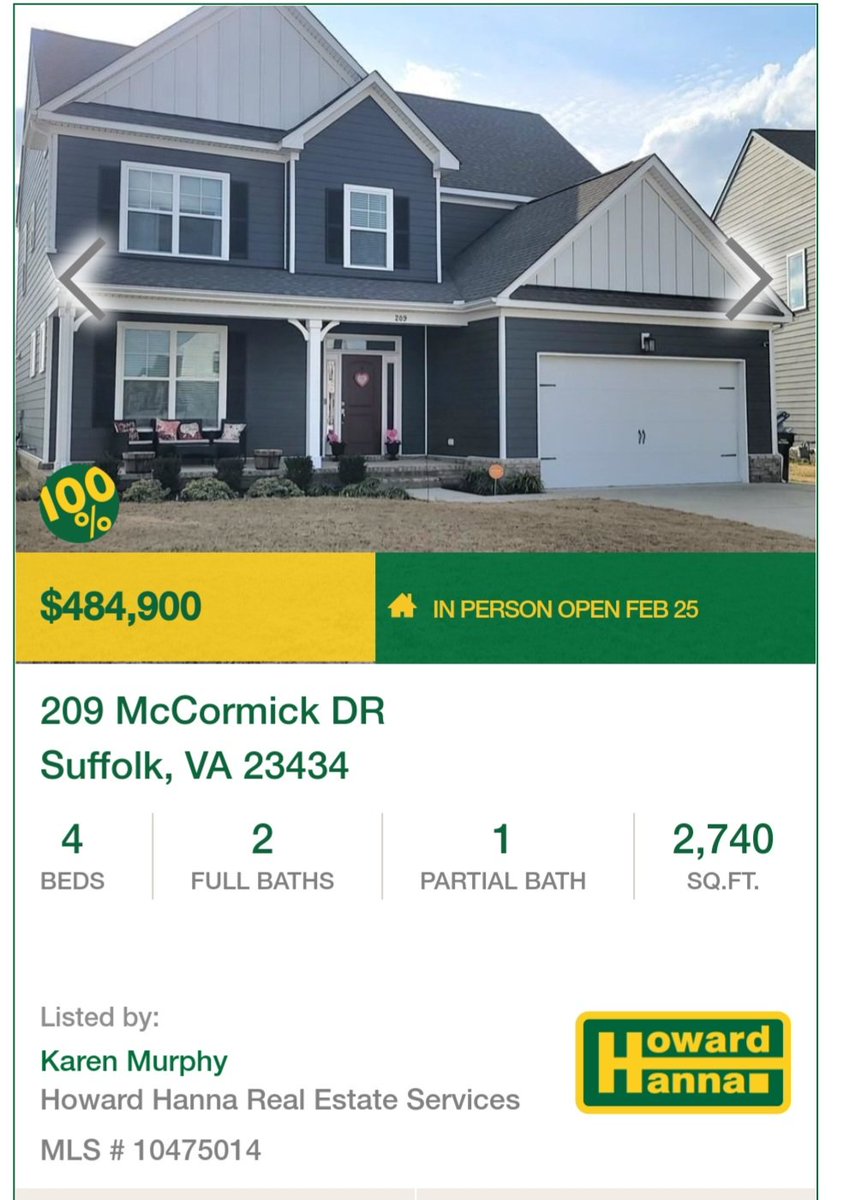 MurphyRealtor's tweet image. Come check out this beautiful home in person during the Open House this Saturday, 2/25, from 11a-2p. 

If you have any questions, need to speak with a lender, want to chat real estate, ... give me a call at 757-739-3879.