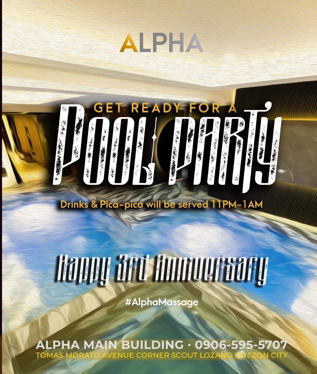 massage_alpha's tweet photo. Who wants a PART TWO of the POOL PARTY that happened last Monday at #AlphaMassage? 🙋🏻‍♂️🙋🏻‍♂️🙋🏻‍♂️

Sa sobrang #AlphaSABOG hindi na accommodate lahat ng pumunta at talaga namang talk of the town 🔥

100 #RETWEETS &amp; WE WILL THROW A POOL PARTY TONIGHT! Invite your friends &amp; plan ahead! ♥️ https://t.co/EVtrdcrSzZ