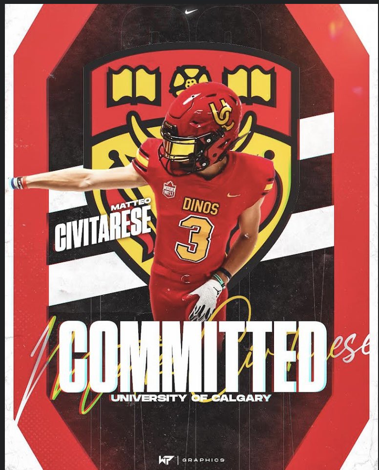 MatteoCivitare2's tweet photo. Truly blessed to announce my commitment to the University of Calgary! Thank you to the people who made this possible!! Go Dinos 🔴⚪️🦖 https://t.co/G3Z66EFZ5z