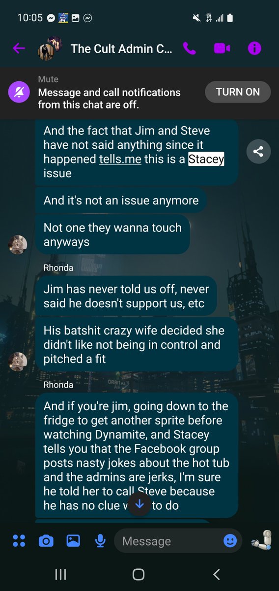 JoshD_TN's tweet photo. @CordFriends @GreatBrianLast @StaceyCornette It was shady because of RJ, Ron Deschenes or Rhonda. He hated Stacey with a passion and his sole goal was to monetize being an admin. That's why he was kicked. 

Here's some of the logs of him calling Stacey a dog and batshit crazy... https://t.co/YKfVsQ6O0o