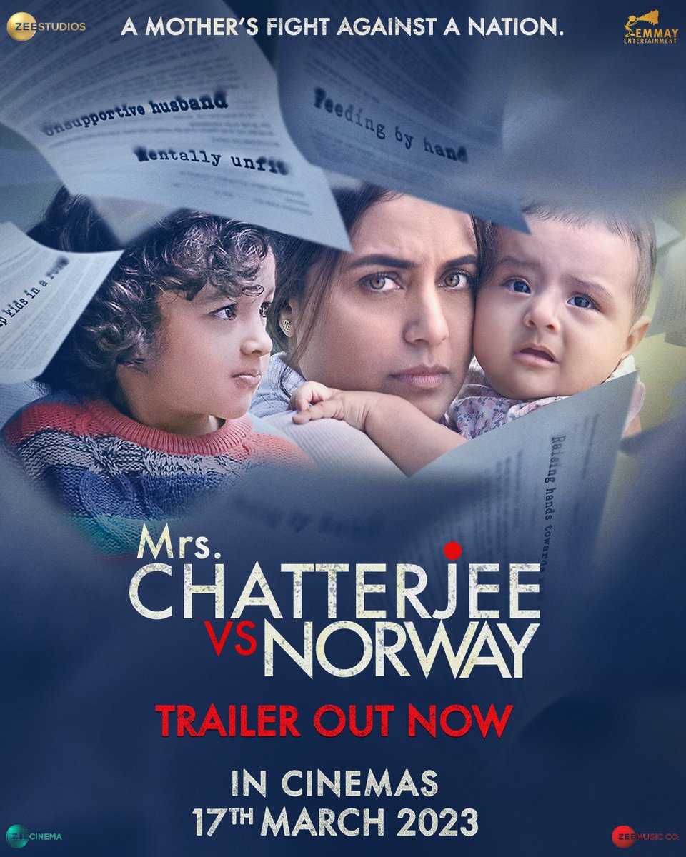 yrftalent's tweet photo. Mrs. Chatterjee's fight against an entire nation to reunite with her children is now #DeshKaMatter.

#MrsChatterjeeVsNorway trailer out now. https://t.co/gTN9VZ5iGQ

Releasing in cinemas on 17th March 2023. https://t.co/RcVyB1oBdn