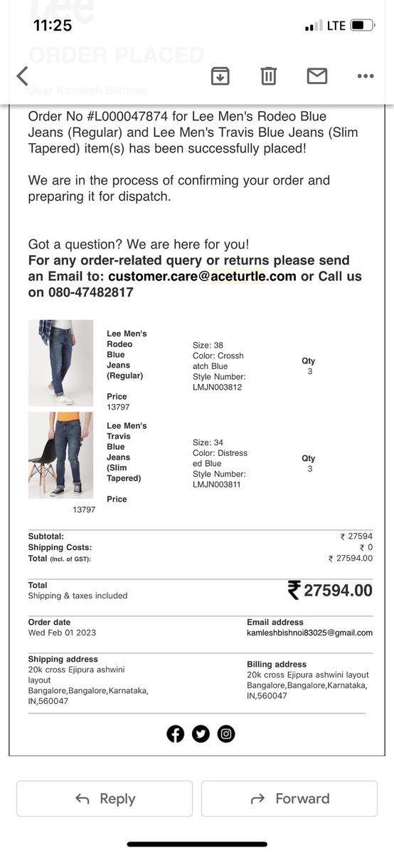 Shah__029's tweet photo. @_AceTurtle @Lee_India I placed an order by mistake a few days back which I canceled and haven't received my refund yet. I've been waiting for 20 days https://t.co/E3uShhF1lq