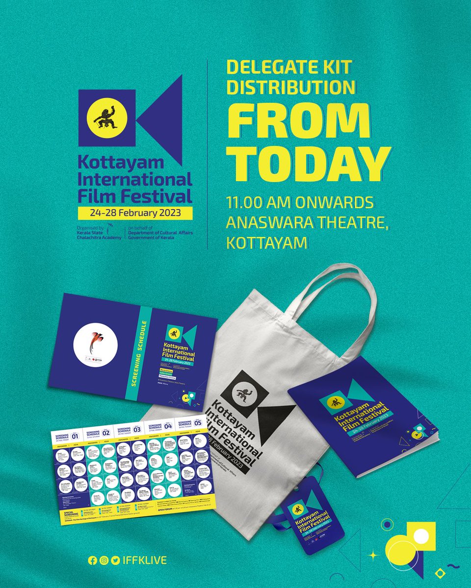 iffklive's tweet image. Delegate Kit distribution began at 11am today! Grab your ID at Answara Theatre, Kottayam 🎉

#KottayamInternationalFilmFestival #DelegateKit #DelegatePass #RegionalFilmFestival #FilmFestival #Kerala #MalayalamCinema #Lineup #Kottayam