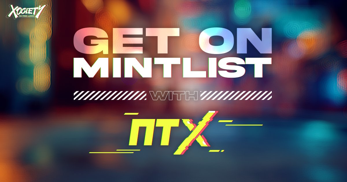 NTx is your gateway to #Mintlist for XOCIETY’s upcoming Frontier #NFT Avatar Sale. 

XOCIETY’s Frontier NFT Avatars are your access to the most rewarding aspects of XOCIETY. Ownership comes with access to play testing, influence in #gamedevelopment, and more. 👀🔥