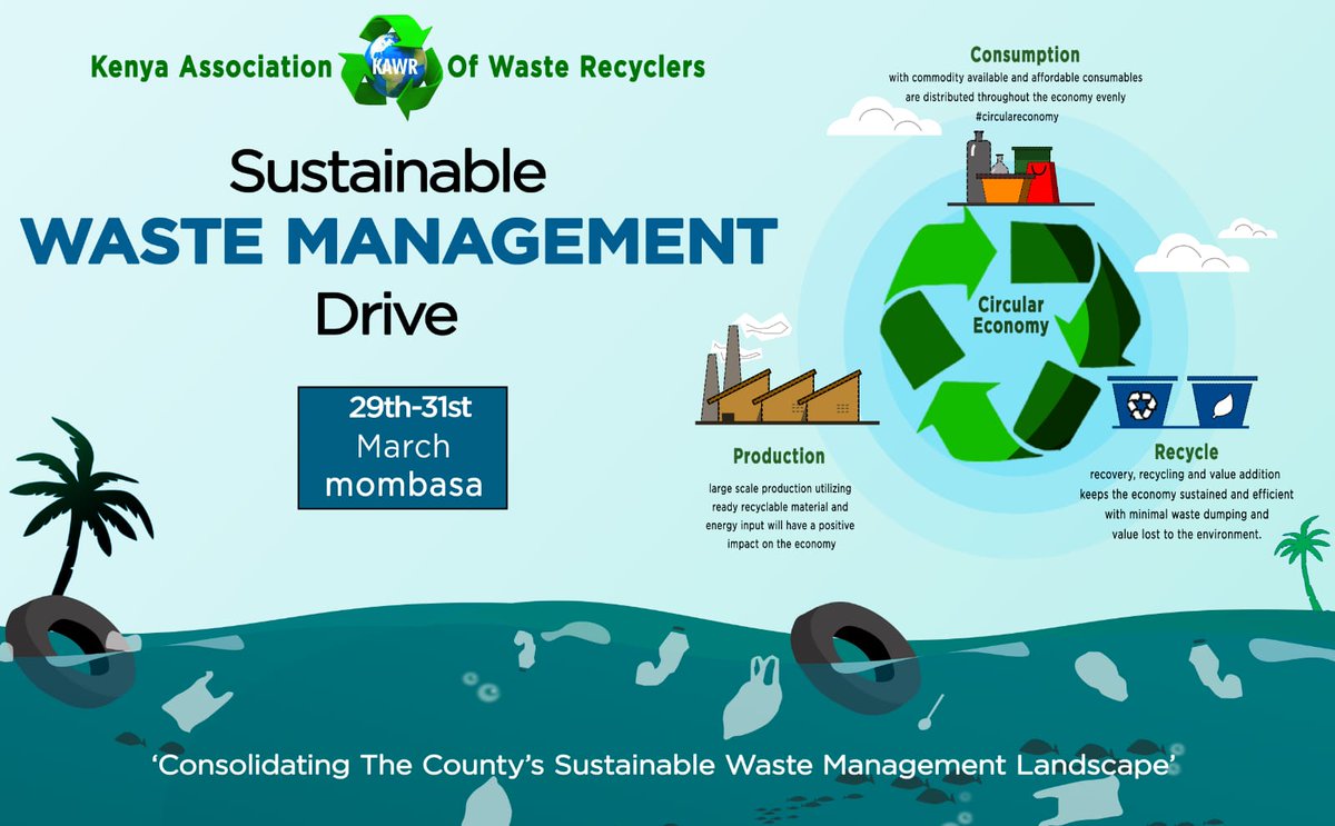 kenyarecyclers's tweet photo. The Coastal Region Waste Management and Sensitization Campaign Event which had earlier been rescheduled, takes place from 29th to 31st March 2023. Reach out to admin thro admin@kenyarecyclers.co.ke or tel 0737 526588 to participate. https://t.co/tNbNGyiSht