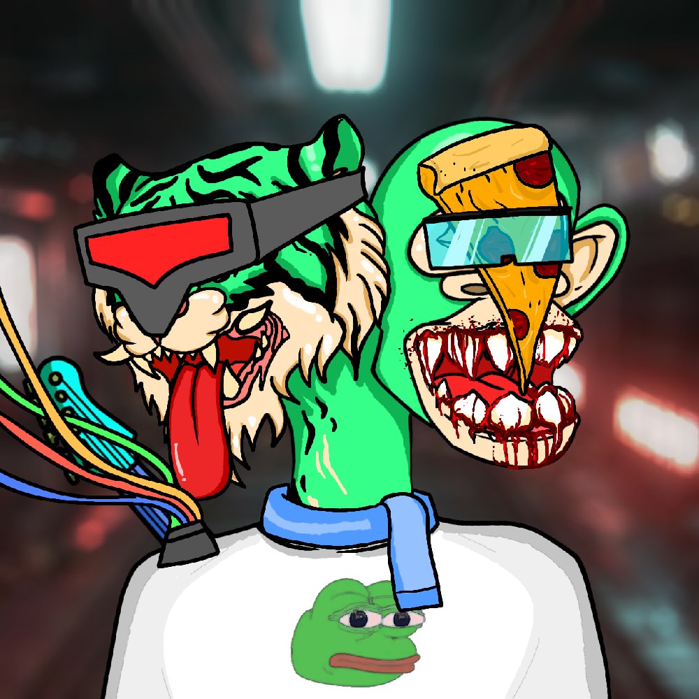 Otherheadz's tweet photo. @Otherheadz is waiving 🐵🐯🐸🐸🐸

We are lickin toads since the day we released our #NFT #BAYC #NFTCommunity https://t.co/KvbfhhizCj