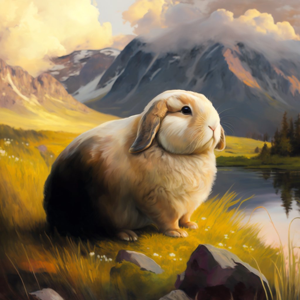 brizbun's tweet photo. Bob Ross Bun  #midjourney https://t.co/98CNMSLzK8