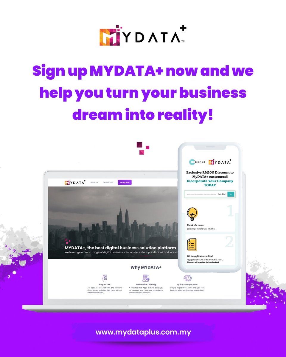 mydataplus's tweet image. We make it easy for you to turn your business into a reality. Let&apos;s build it together

Sign up now at mydataplus.com.my

#mydataplus #mydatacorpso #digitalcosec #secretarialservices #companyincorporation #BusinessOwner #MalaysianEntrepreneur #Entrepreneur #sdnbhd #startups