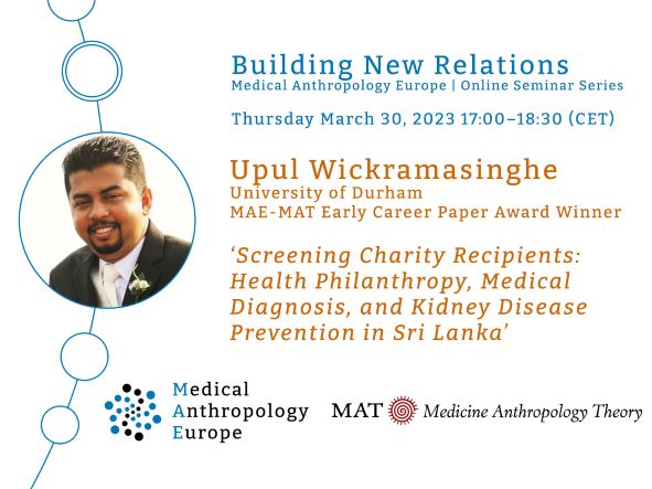 We're delighted to announce the winner of the MAE-MAT Early Career Paper Award. 

It goes to Upul Kumara Wickramasinghe for his paper ‘Screening Charity Recipients: Health Philanthropy, Medical Diagnosis, and Kidney Disease Prevention in Sri Lanka’.

Congrats, Upul! <a href="/medanteurope/">MAE/MAYS</a>