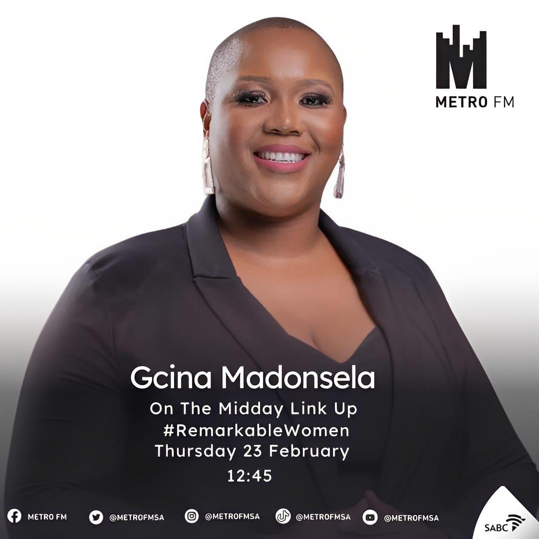 Let's tune into Metro FM today at 12:45 for an amazing segment called #RemarkableWomen #MiddayLinkUp