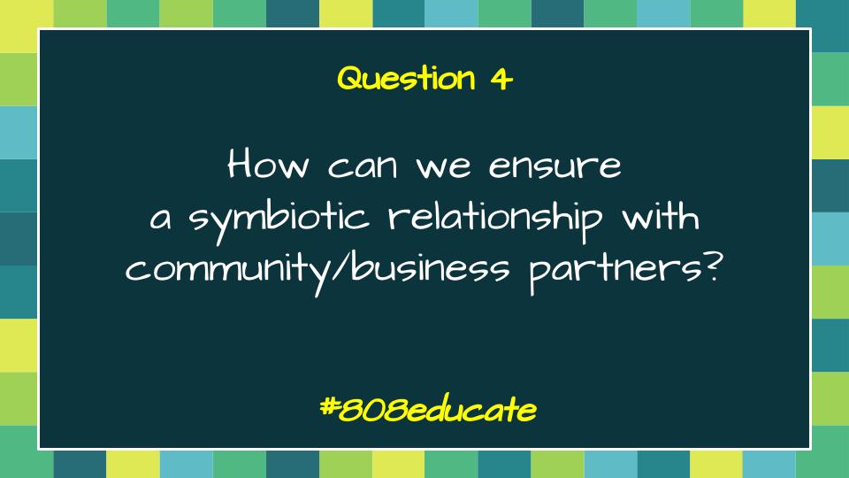 Last question of the night! #808educate