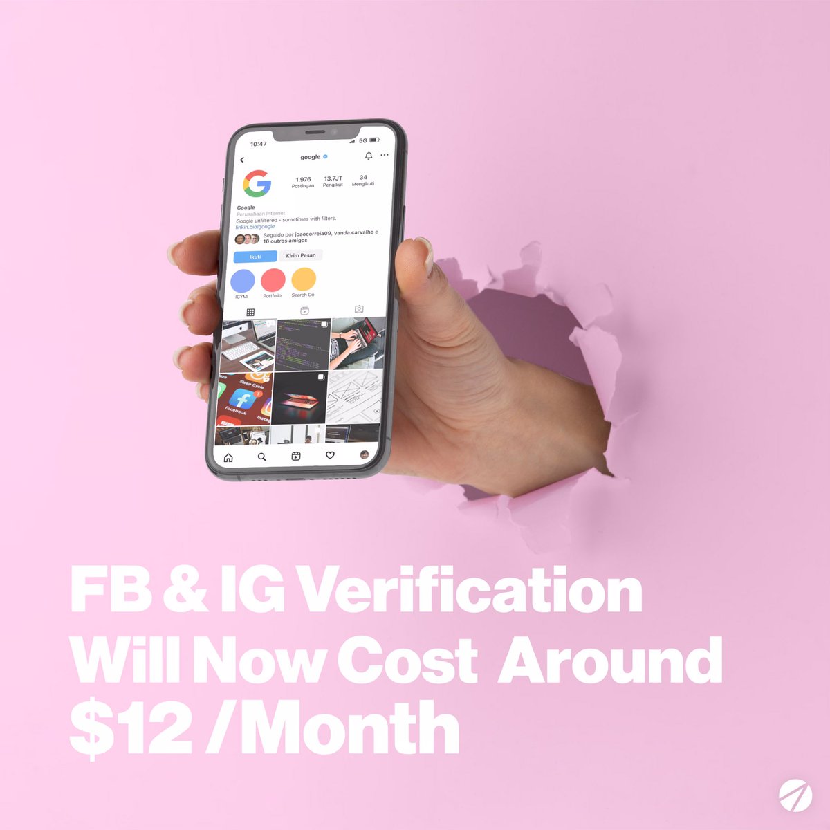 GlobalXtreme's tweet photo. Getting verified on Facebook and Instagram used to be free. Now it's going to cost around $12 a month. It looks a lot like the one Elon Musk just introduced at Twitter. #THINKLESS #SocialMedia #BlueTick

https://t.co/8SAWTG6Iwj https://t.co/HJOeKqTsfU